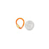 A small orange enamel and gold charm enhancer sits beside a US dime for size comparison.