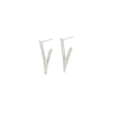 18K Gold/Rhodium Filled Triangle Earrings (J173)