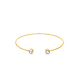 CZ Bezel Stone Open Bangle (B143)