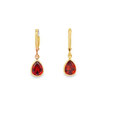 CZ Teardrop Leverback Dangle Earrings (L318A)