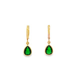CZ Teardrop Leverback Dangle Earrings (L318A)
