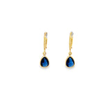 CZ Teardrop Leverback Dangle Earrings (L318A)