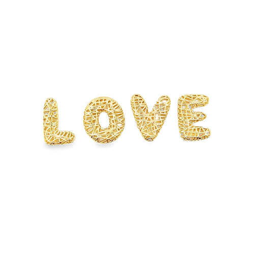 Charm with openwork design. Perfect for personalized necklaces, bracelets, and everyday initial jewelry.