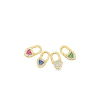 Multicolor Heart Lock Charm with Pavé CZ (A268)