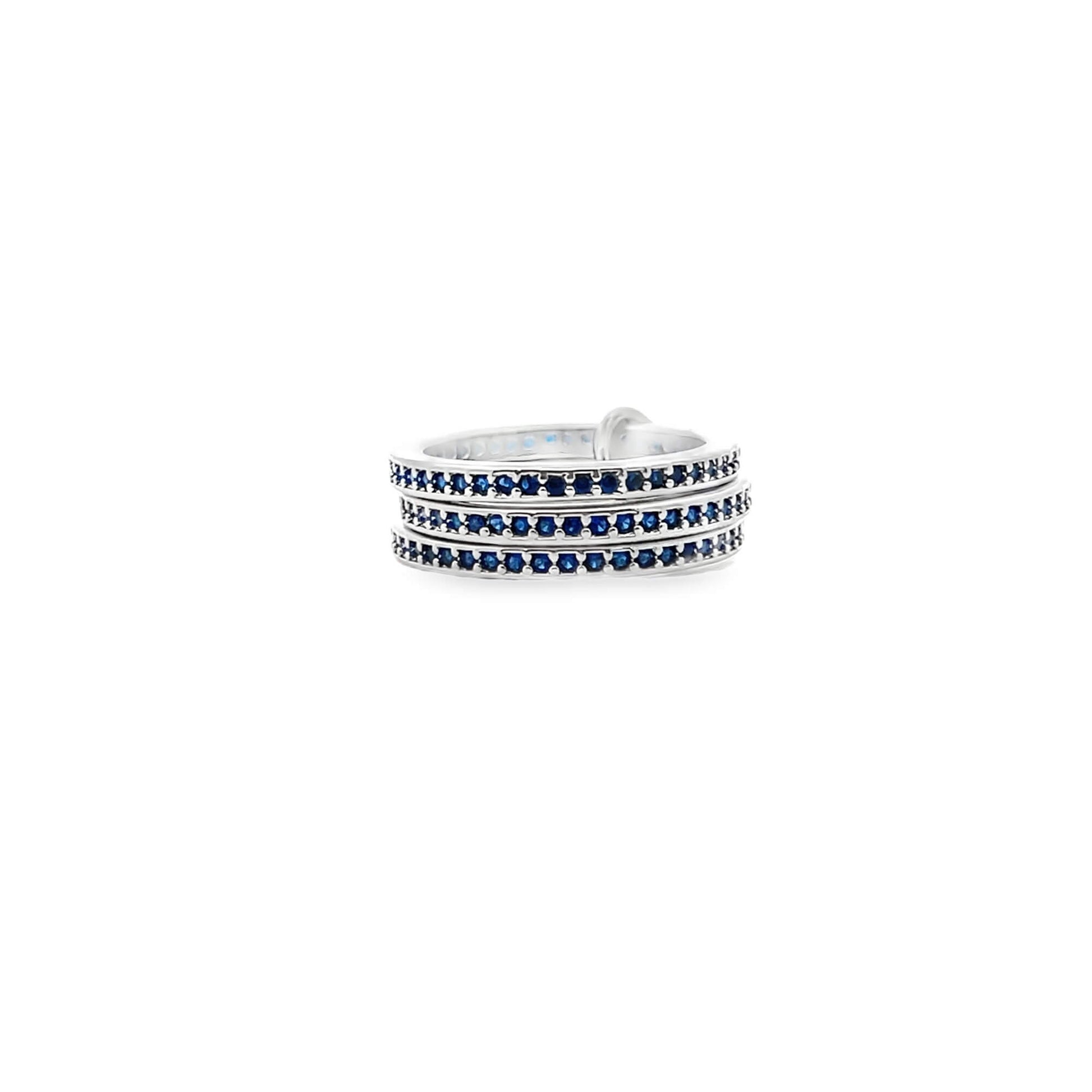 Shop elegant sterling silver stacking rings with pavé cubic zirconia. Minimalist, versatile band rings perfect for everyday wear or gifting.
