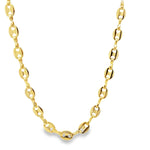 Shop a gold mariner link chain necklace with polished anchor-style links. A classic gold chain ideal for everyday wear and layering.