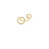 Modern double circle open ring with pavé cubic zirconia. Available in gold and silver finishes. Trendy adjustable geometric statement ring for women.
