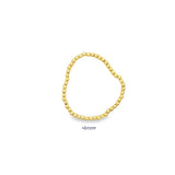 Heavy gold beaded stretch bracelet with thick polished ball beads. Chunky, statement design with substantial weight and luxury shine.