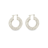 18K Rhodium Filled Twisted Hoops (J137)