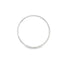 A minimalist silver band ring rests flat against a clean white background, casting a soft shadow beneath it.