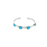 Bangle Wrist Cuff With Round Enamel Colors (B28)