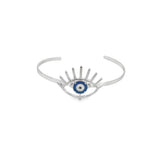 Enamel Evil Eye With lashes Cuff Bangle Bracelet (B27)