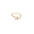 A delicate gold ring featuring a sparkling diamond-encrusted initial J rests on a white background.