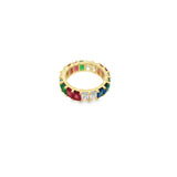 Rainbow Multicolor CZ Stones Ring (D55)