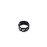 A stylish matte black chain-link ring sits isolated against a clean white background.