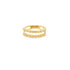 A double-band gold ring features delicate beaded detailing along each row against a clean white background.