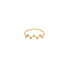 A delicate gold ring features a zig-zag band embellished with colorful bezel-set gemstones.