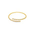 A delicate yellow gold bypass ring features alternating polished gold beads and sparkling diamond accents arranged in a wrap-around design.