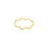 A delicate gold band ring features a playful wavy design against a plain white background.