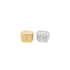 A gold and silver Masonic signet ring pair displays the square and compasses symbol on textured square faces.