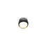A sleek black enamel signet ring with a gold band rests against a white background.