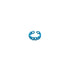 A vibrant blue chain-link ring sits isolated against a clean white background.