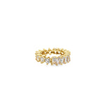 Ring With Round And Baguette CZ Stones (D23)