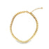A delicate gold leaf choker necklace displays an intricate botanical design against a clean white background.