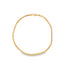 A gleaming yellow gold box chain necklace rests in a simple circle against a clean white background.