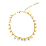 18K Gold Filled Disc Charm Anklet (E112)