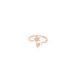 A rose gold open ring features two star motifs, with the larger star encrusted with shimmering pavé diamonds.
