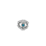 Evil Eye Ring With Baguette CZ Stones (D57)