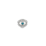 Evil Eye Ring With Baguette CZ Stones (D57)