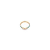 Enamel Ring Band With Pear Cut CZ Stones (D71)
