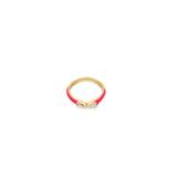 Enamel Ring Band With Pear Cut CZ Stones (D71)