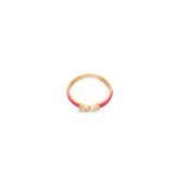 Enamel Ring Band With Pear Cut CZ Stones (D71)