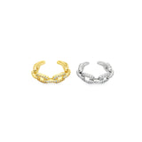 Paper Clip Ring With Micro CZ Stones (D44)