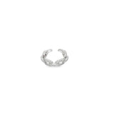Paper Clip Ring With Micro CZ Stones (D44)