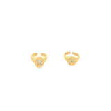 Adjustable CZ Stone Custom Letter Ring (D61)