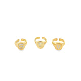 Adjustable CZ Stone Custom Letter Ring (D61)