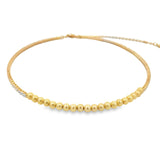 Beaded Neck Choker With Round CZ Stones For Wholesale Jewelry