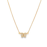 Butterfly Necklace With CZ Stones (G134)