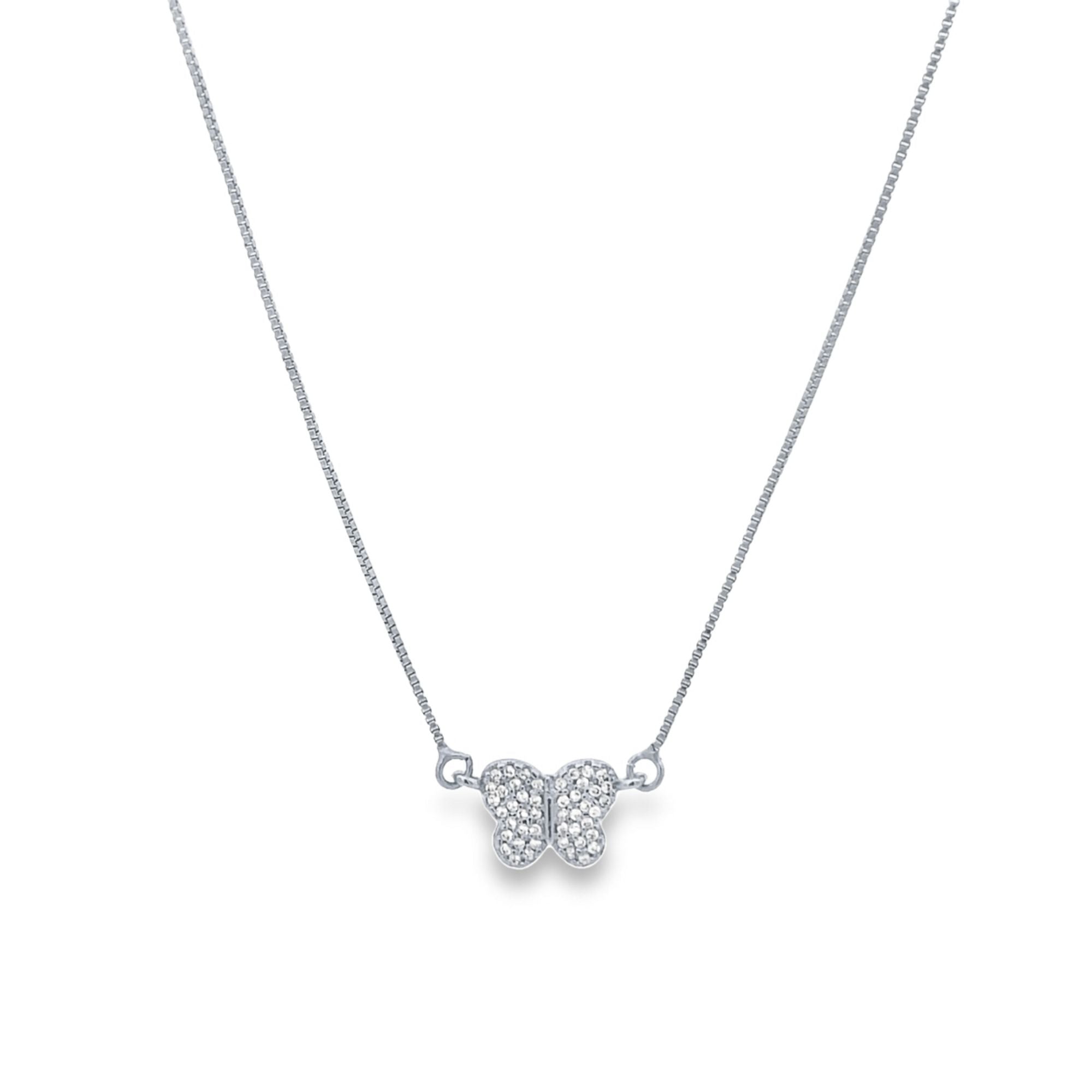 Butterfly Necklace With CZ Stones (G134)