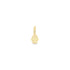 A delicate gold Hamsa hand charm features an engraved evil eye symbol with a tiny sparkling diamond in the center.