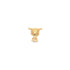 A gold pendant shaped like a cute cartoon girl with pigtails stands against a white background.