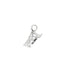 A sparkling silver charm features miniature dangling pendants of the Eiffel Tower, a coffee cup, and a croissant against a plain white background.
