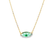 Evil Eye Pendant Necklace With Color CZ Stone Pupils (G92)
