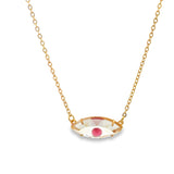 Evil Eye Pendant Necklace With Color CZ Stone Pupils (G92)