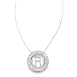 Initial Name Necklace With Multi Color CZ Cubic Zirconia Stones (G68)