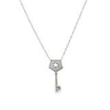 Key Dainty Necklace With CZ Stones (G121)